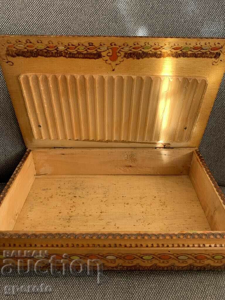 Auction Bulgarian wooden pyrographed ethnic cigarette box-9 Auction Bulgarian wooden pyrographed ethnic cigarette box-9