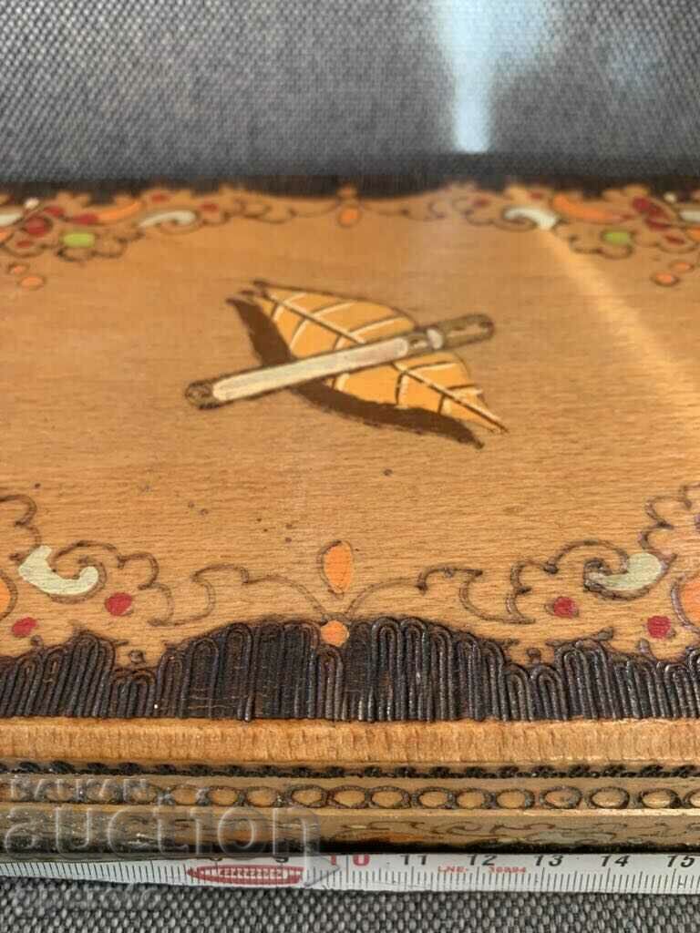 Bulgarian wooden pyrographed ethno cigarette box-10 with price € 7.50 | 14.67 BGN