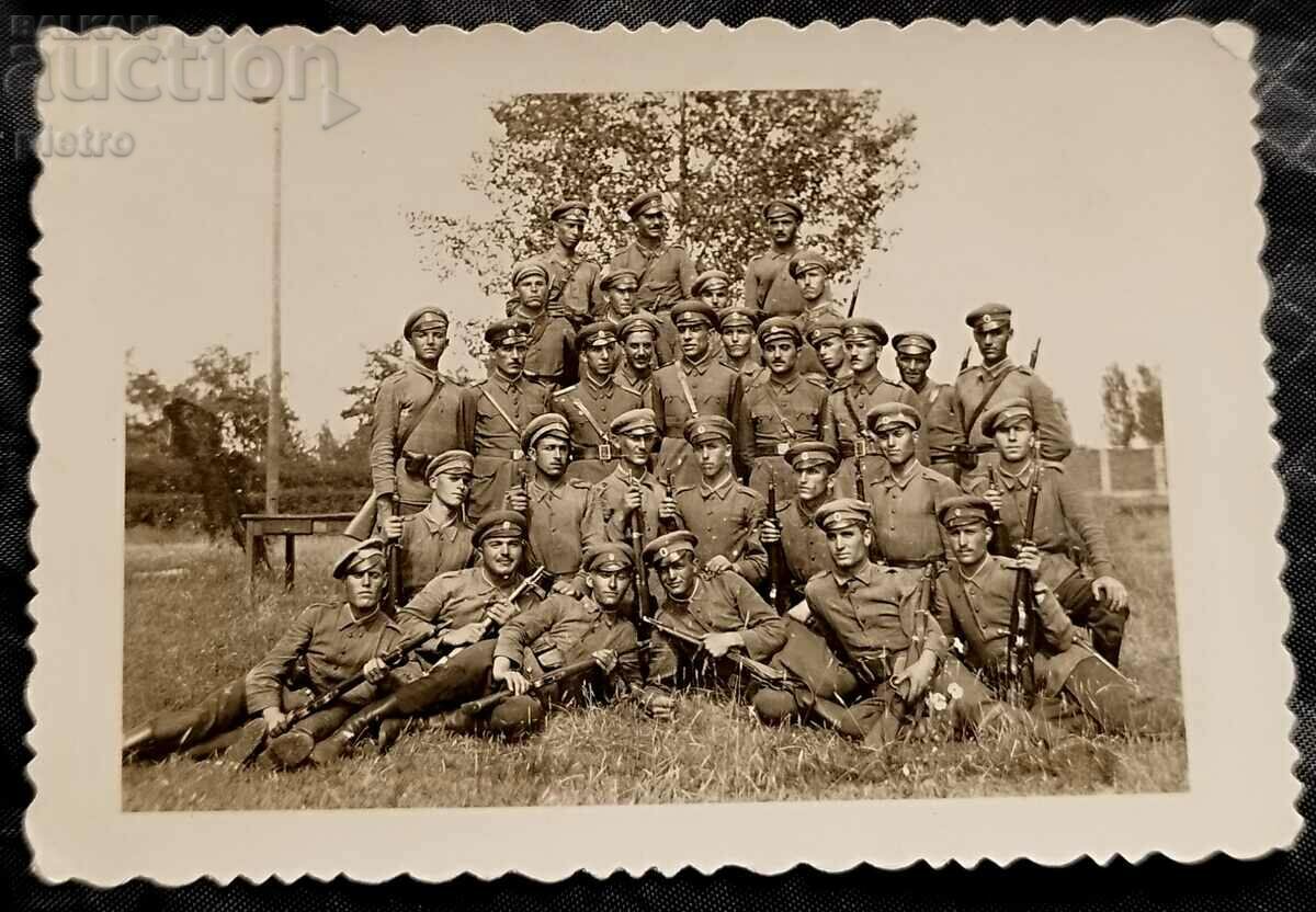 Царство България Стара снимка, фотография на войници и оф...
