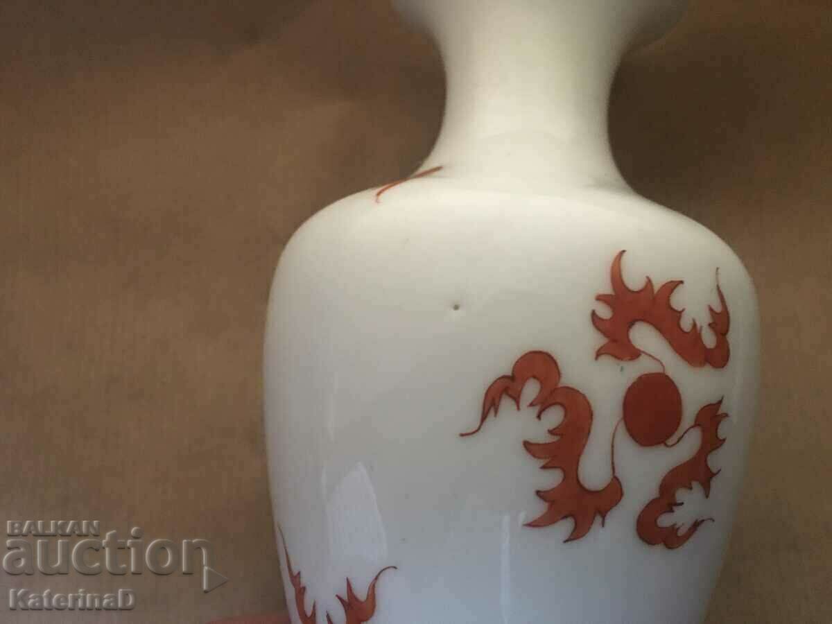Παράδοση Meissen / Βάζο 1960 / Χειροποίητα Δράκος και φυτικά μοτίβα