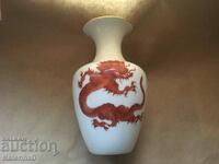 Meissen / Vase 1960 / Hand painted Dragon and floral motifs