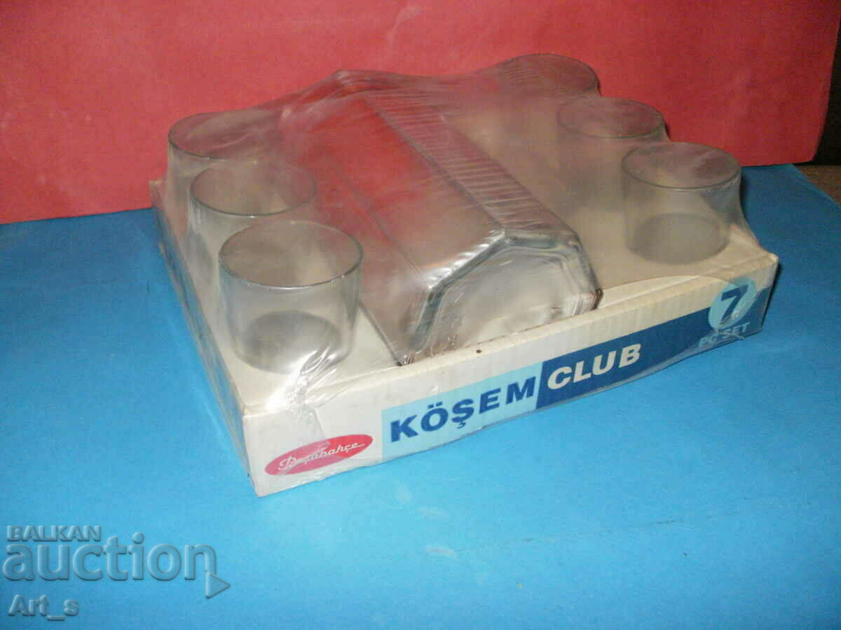 Unused new set of 6 cups and jug from Turkey with price 18.00 BGN | € 9.20 Unused new set of 6 cups and jug from Turkey with price 18.00 BGN | € 9.20