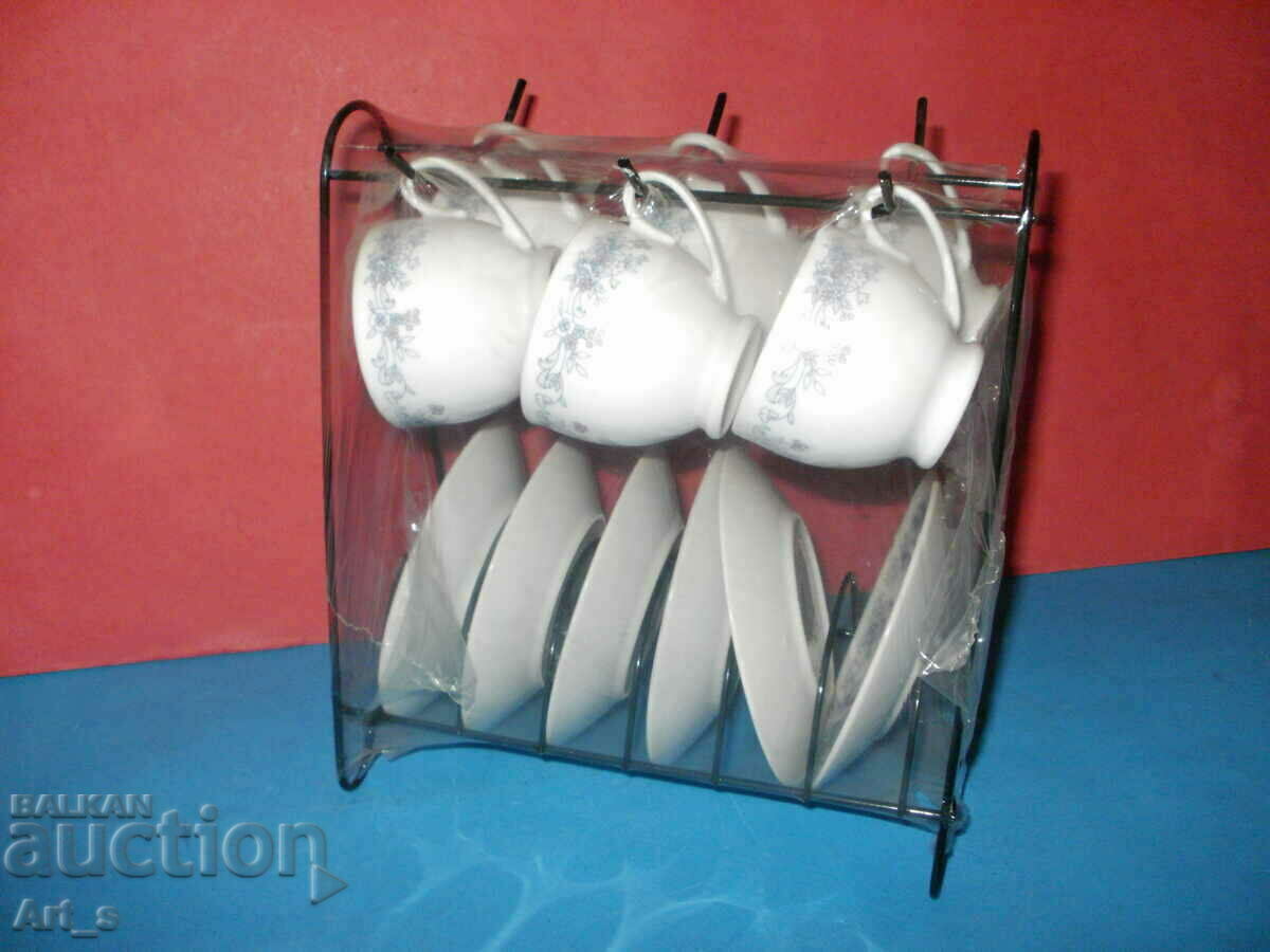 Auction Unused new china coffee set of 6 cups with saucers Auction Unused new china coffee set of 6 cups with saucers