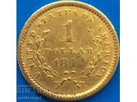 US $1 1849 Liberty - Gold