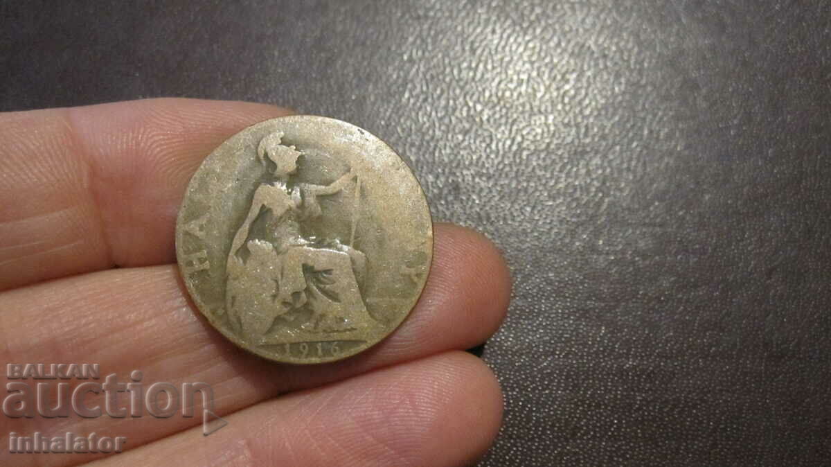 1916 1/2 penny George al 5-lea