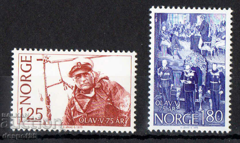 1978. Norvegia. 75 de ani de la nașterea regelui Olav.