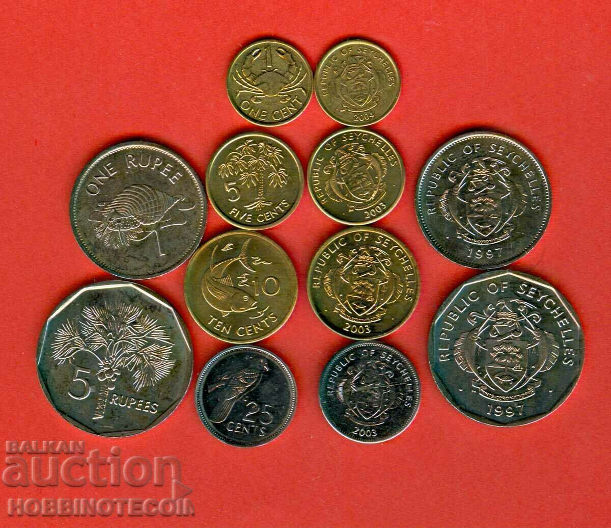 SEYCHELLES SEYCHELLES 1 5 10 25 cents 1 5 Rupees issue NEW UNC SEYCHELLES SEYCHELLES 1 5 10 25 cents 1 5 Rupees issue NEW UNC