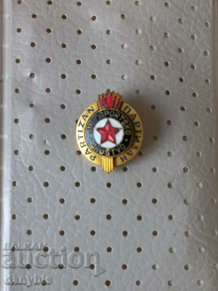 Football Badge - Partizan Belgrade Yugoslavia - Enamel