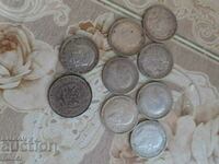 Lot of levets, dinar and 5 cents
