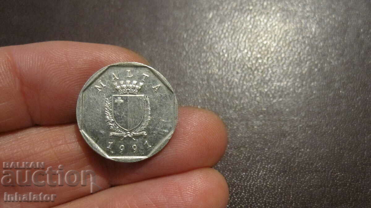 1991 год 5 цента Малта