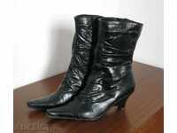 Women's black boots, retro, size 35