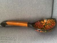 Khokhloma-Beautiful big spoon-ladle-USSR-2