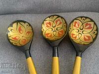 Khokhloma - Lot of beautiful spoons (3 pcs.) - USSR-2