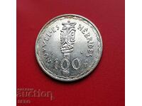 French New Hebrides-100 francs 1966-silver and rare