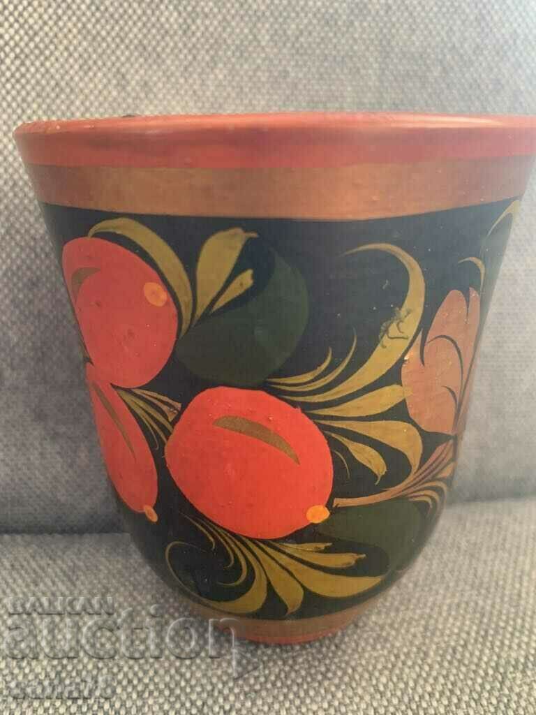 Khokhloma-Beautiful hand-painted cup-USSR-2