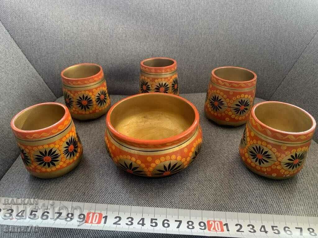 Khokhloma-Beautiful hand-painted service-USSR-2 Khokhloma-Beautiful hand-painted service-USSR-2