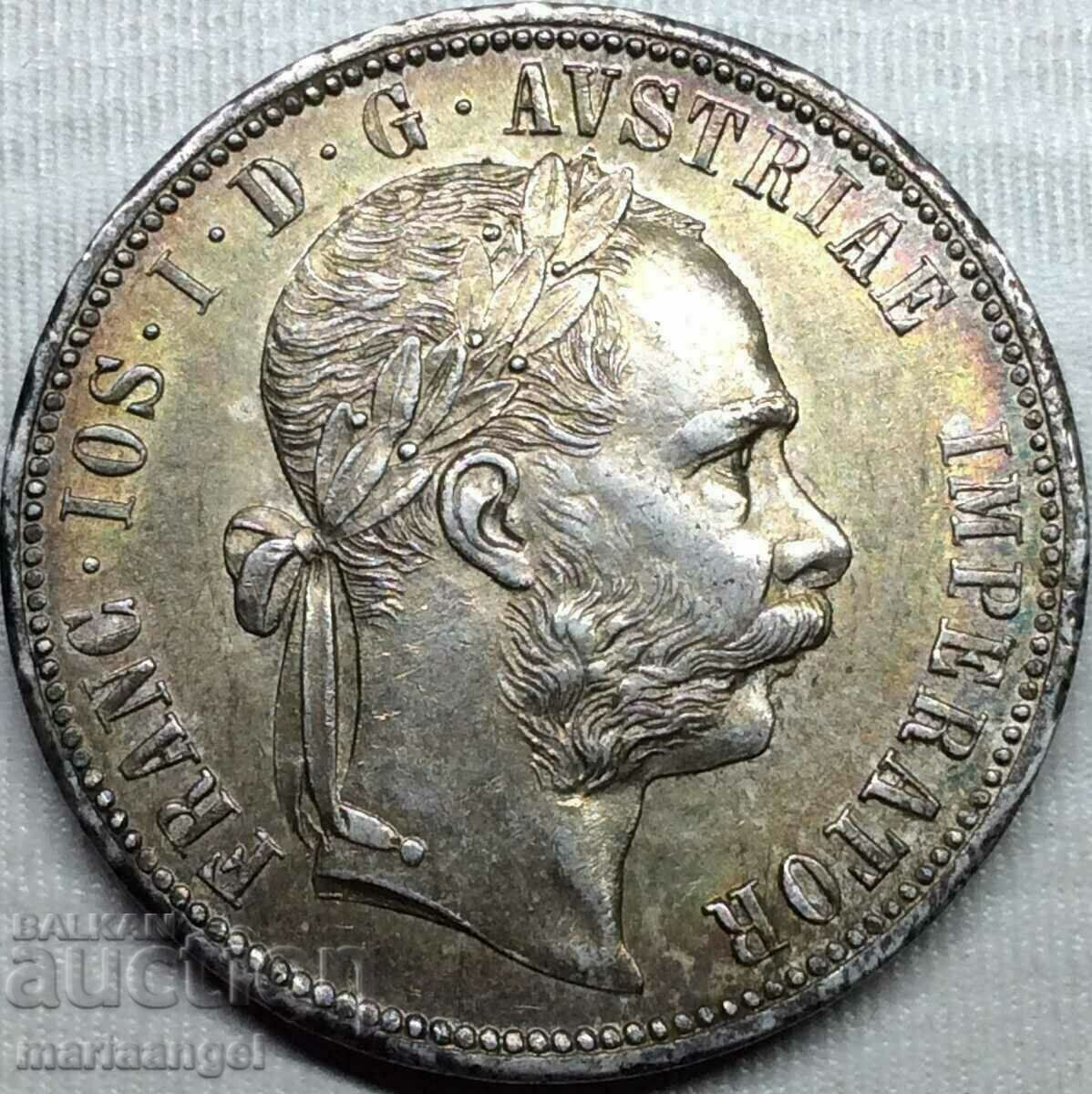 Austria 1 Florin 1879 UNC Patina Argint