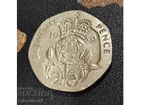 Great Britain 20 pence, 1989