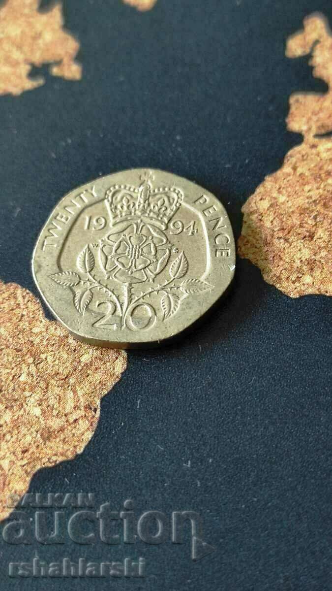 Great Britain 20 pence, 1994