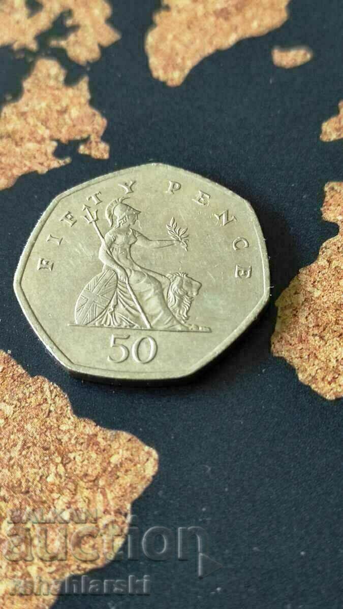Великобритания 50 пенса, 1997