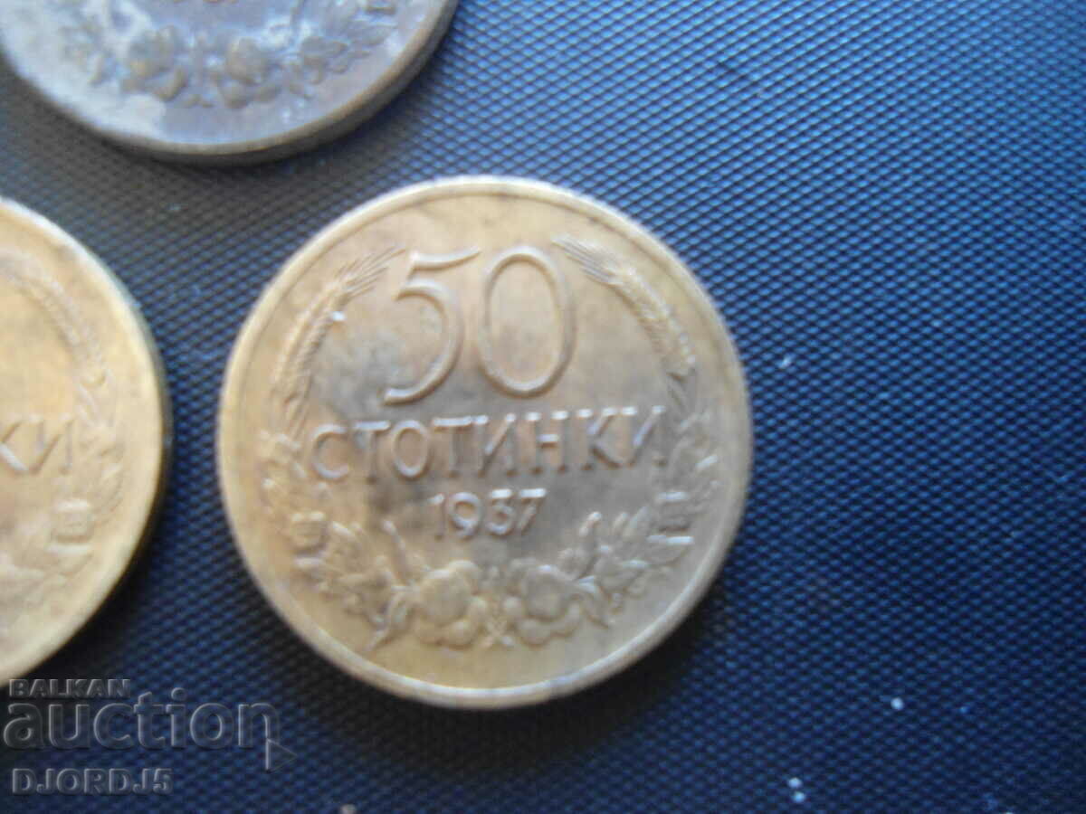 Auction 50 cents 1937, 3 pieces Auction 50 cents 1937, 3 pieces