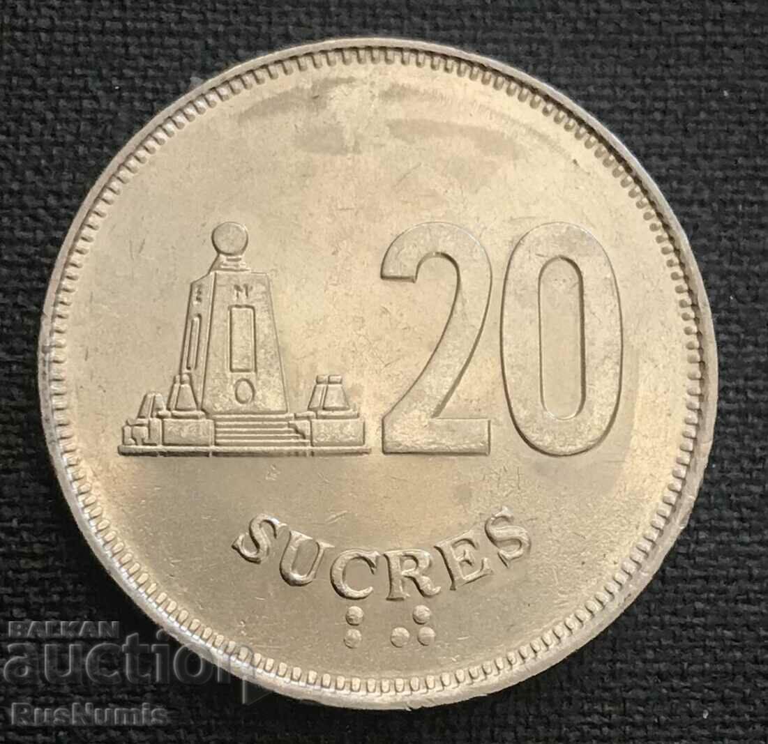 Ecuador. 20 Sucre 1991 UNC. with price 3.50 BGN | € 1.79 Ecuador. 20 Sucre 1991 UNC. with price 3.50 BGN | € 1.79