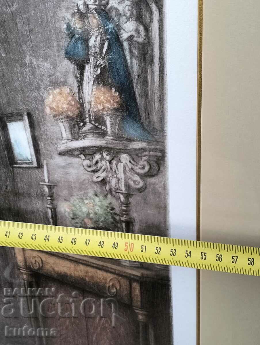 Delivery of Color etching-print by Albert Geudens Delivery of Color etching-print by Albert Geudens