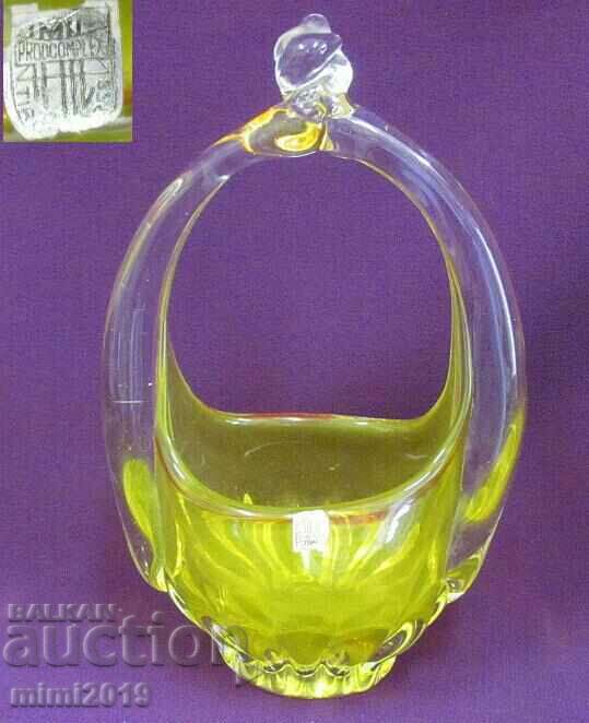 Vintich Crystal Glass Bonbonniera Fruitiera Cos cu preț 72.00 BGN | € 36.81 Vintich Crystal Glass Bonbonniera Fruitiera Cos cu preț 72.00 BGN | € 36.81