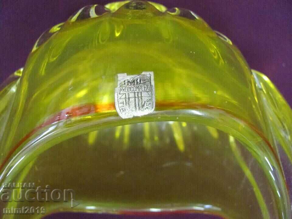 Licitație Vintich Crystal Glass Bonbonniera Fruitiera Cos Licitație Vintich Crystal Glass Bonbonniera Fruitiera Cos