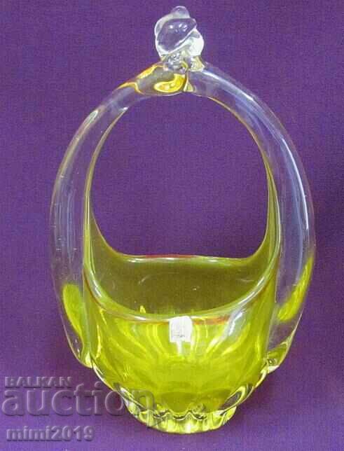 Vintich Crystal Glass Bonbonniera Fruitiera Basket