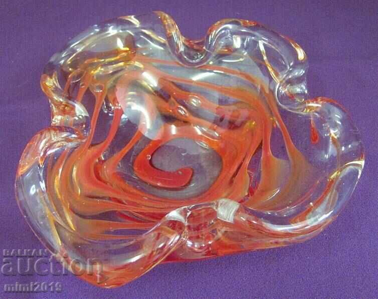 Auction  Vintich Crystal Glass Ashtray