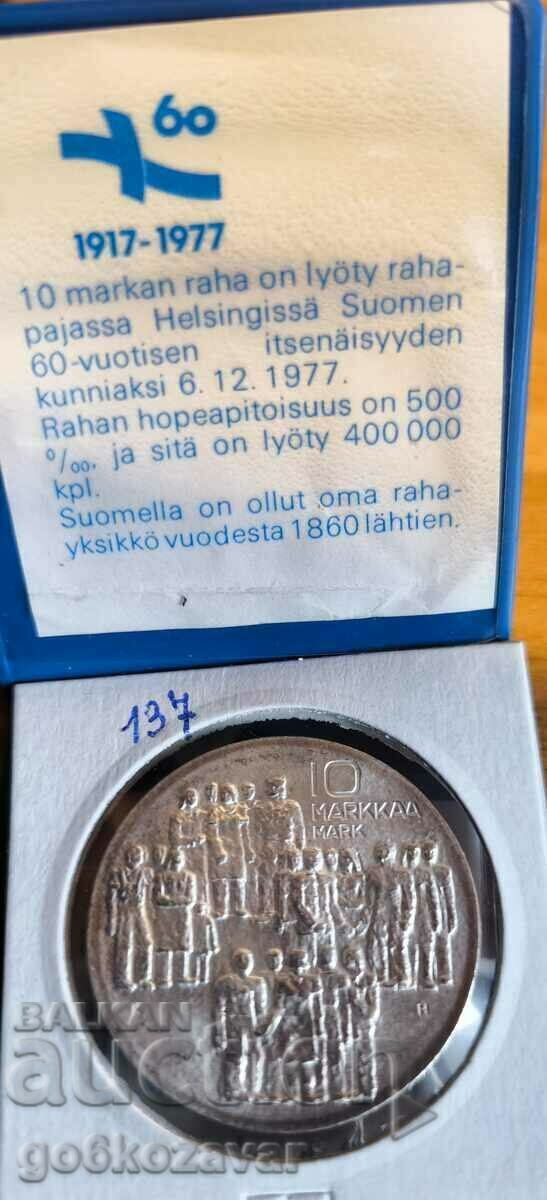 Auction Finland 10 stamps 1977 Silver ! Small print run! UNC Proof! Auction Finland 10 stamps 1977 Silver ! Small print run! UNC Proof!