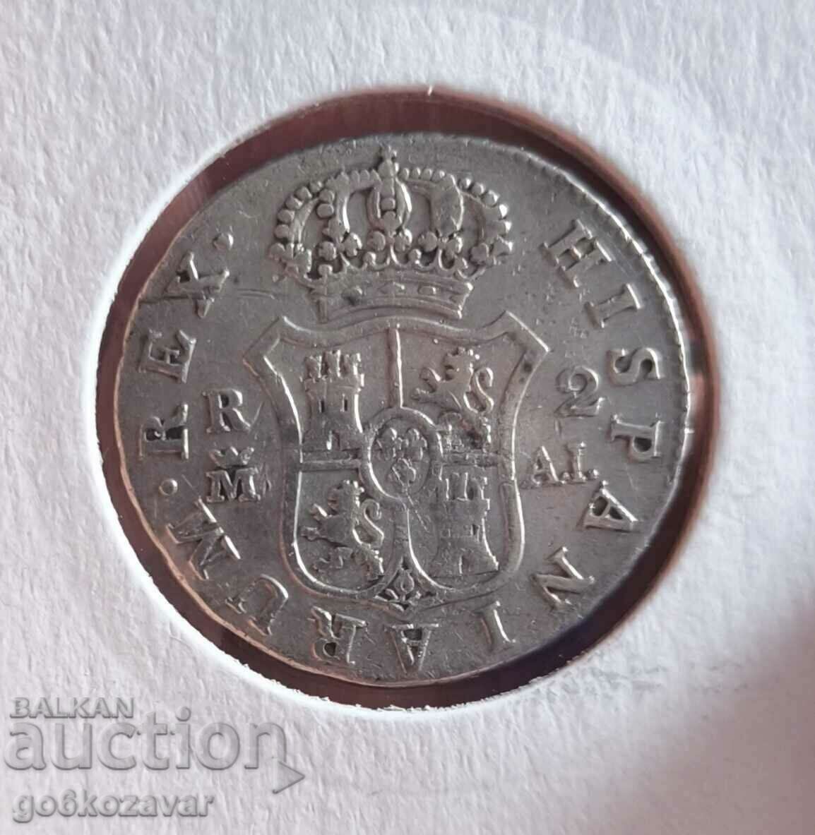 Spania 2 reale 1808 Argint! Rareori! Calitate ! cu preț € 91.00 | 177.98 BGN