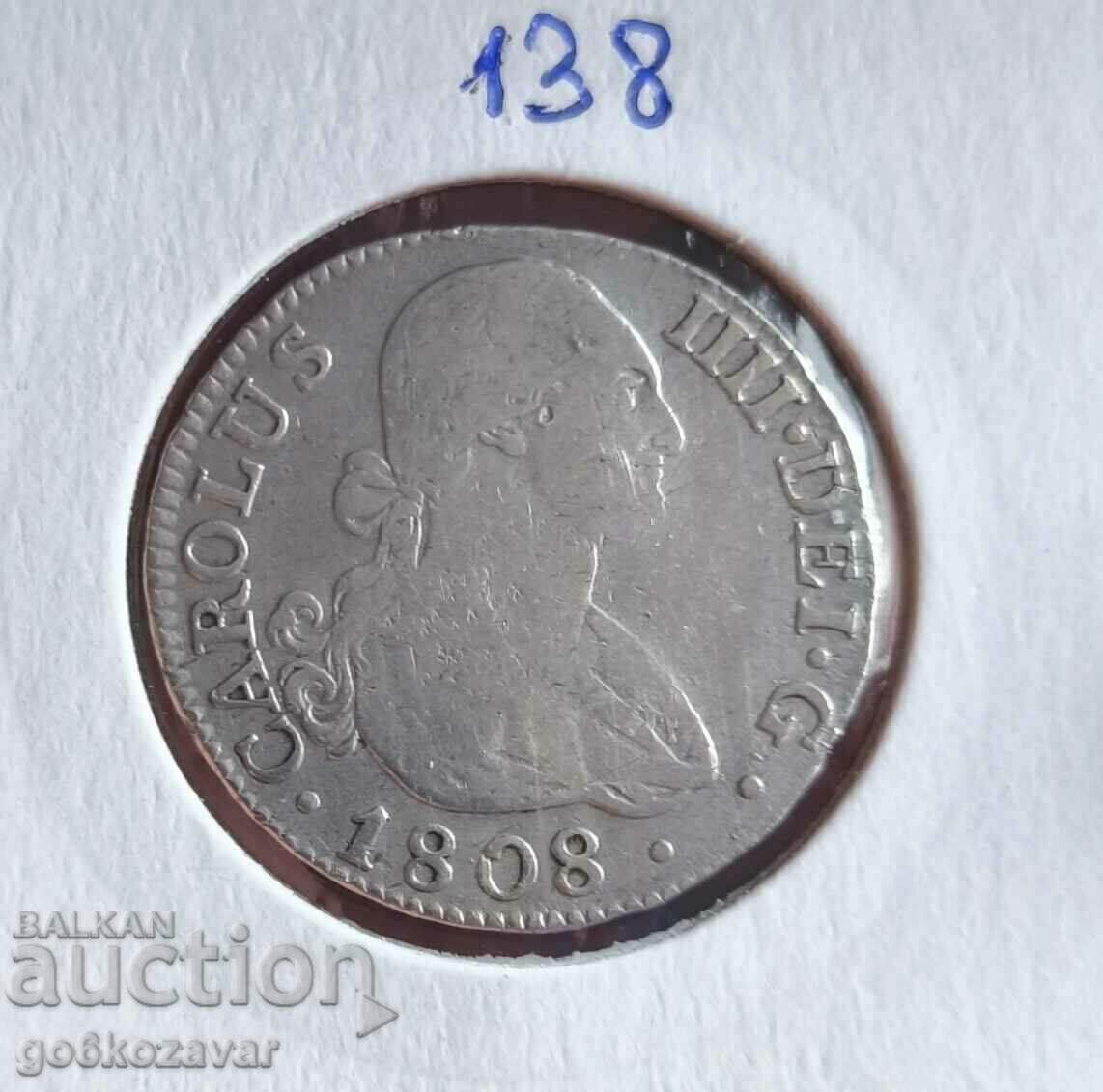 Spain 2 reales 1808 Silver! Rarely! Quality !