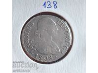 Spain 2 reales 1808 Silver! Rarely! Quality !