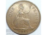 Marea Britanie 1 penny 1961 Elisabeta a II-a 30mm