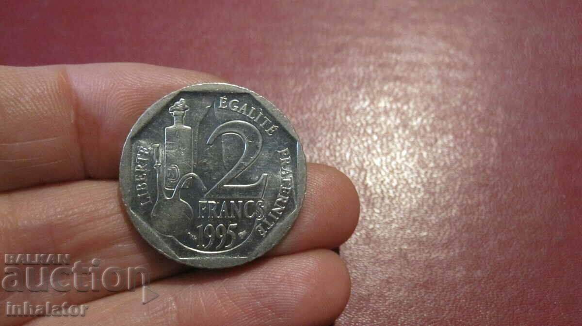 2 francs Louis Pasteur 1995 - anniversary