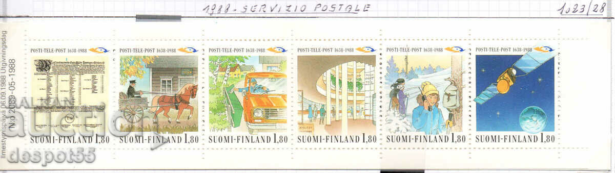 1988. Finlanda. 350 de ani de servicii poștale finlandeze. Carnet.
