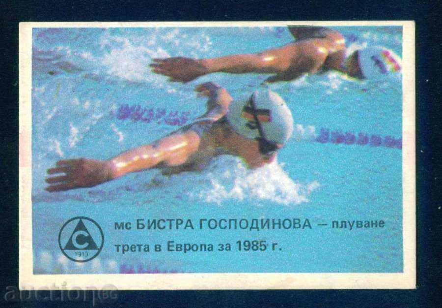 Calendarul de buzunar 1986 BISTRA Gospodinova - SPORT PLAJA / 53138