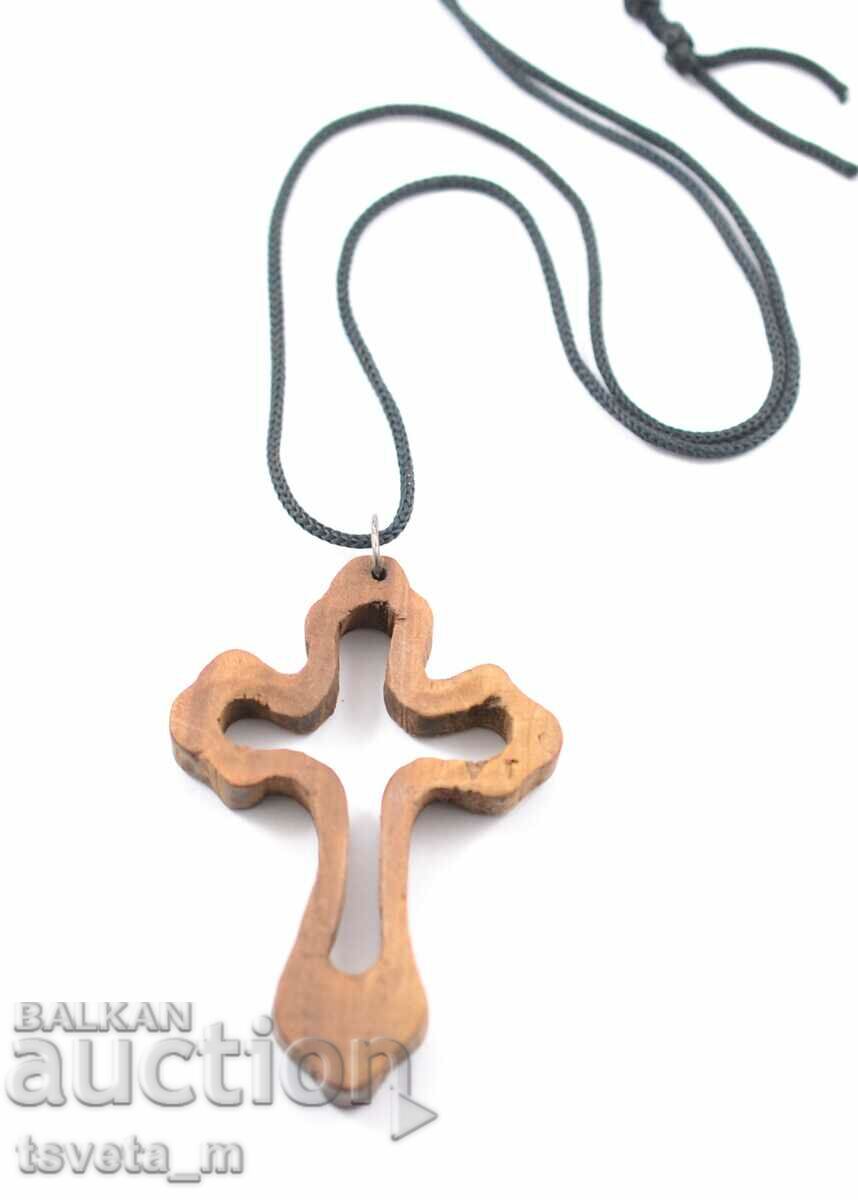 Wooden cross, necklace