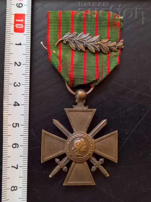 Медал Френски кръст ПСВ мечове палма