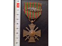 Медал Френски кръст ПСВ мечове палма