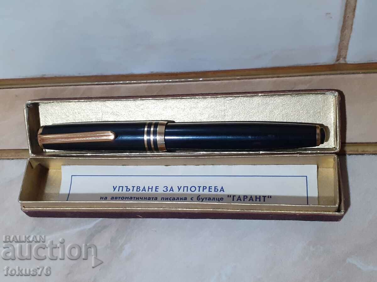 Pen Garant gold pen with box and instructions in Bulgarian