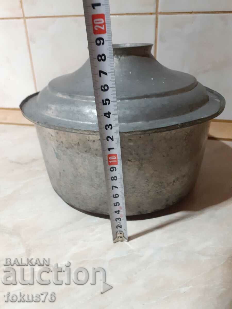 Old Renaissance copper pot with lid - tinned - 6 Old Renaissance copper pot with lid - tinned - 6