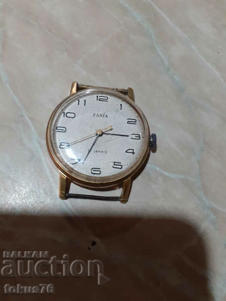 Old Russian Zarya watch with gold plating AU 10