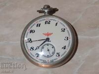 Old Russian pocket watch Lightning with a train
