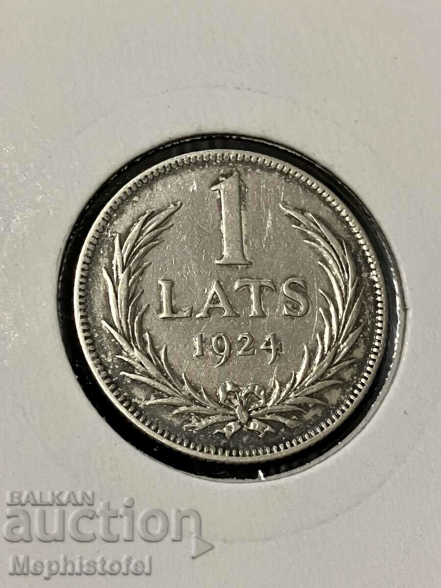 1 lat 1924, Λετονία - ασημένιο νόμισμα
