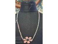 Silver necklace 925 flower