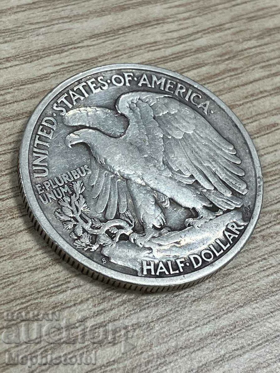 1/2 dolar (Jumătate de dolar) 1942, SUA - monedă de argint Nr.2