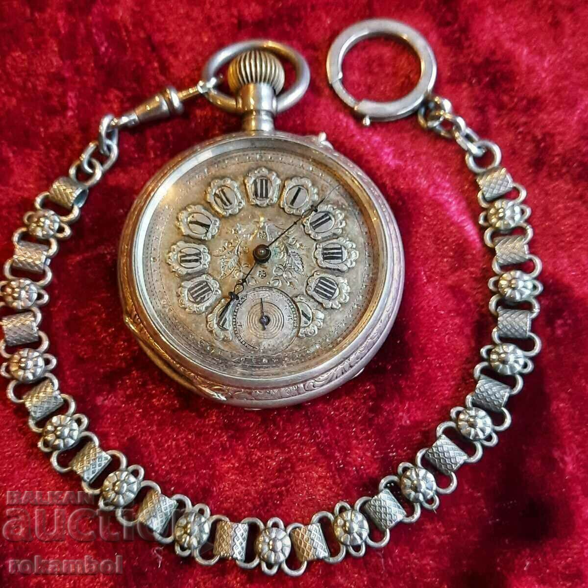 Swiss silver pocket watch with price 650.00 BGN | € 332.34 Swiss silver pocket watch with price 650.00 BGN | € 332.34
